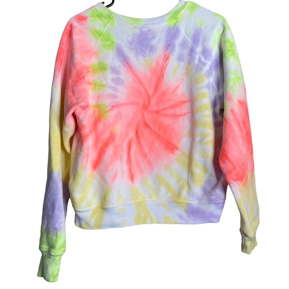 Re/Done Hanes Multicolor Tie Dye Raglan Crewneck Sweatshirt Size M - Picture 3 of 4